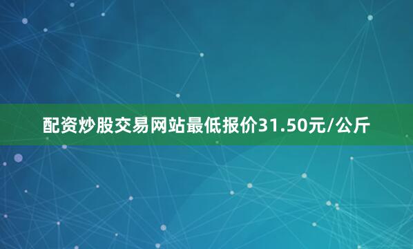 配资炒股交易网站最低报价31.50元/公斤