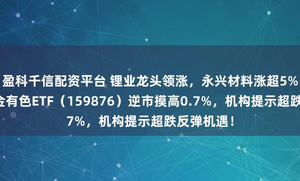 盈科千信配资平台 锂业龙头领涨，永兴材料涨超5%！华宝基金有色ETF（159876）逆市摸高0.7%，机构提示超跌反弹机遇！